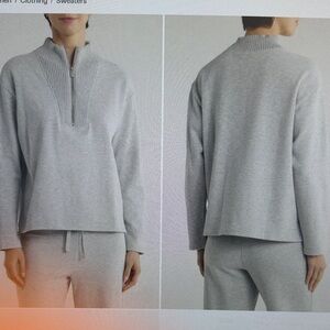 Splendid HeatherGray Quarter-Zip Sweater and sweatpants SET- Both size Small